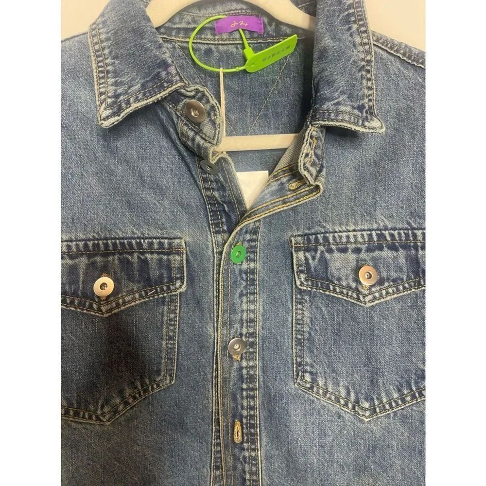 Oversized denim shirt/ jacket in Medium NWT - Picture 4 of 7